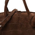 Suede Crocodile Embossed Le Petit Turismo Dark Brown