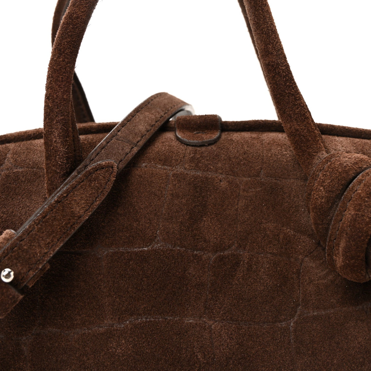 Suede Crocodile Embossed Le Petit Turismo Dark Brown