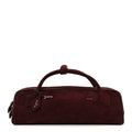 Suede Goatskin Le Teckel Clutch Rouge Grenat