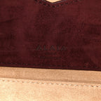 Suede Goatskin Le Teckel Clutch Rouge Grenat