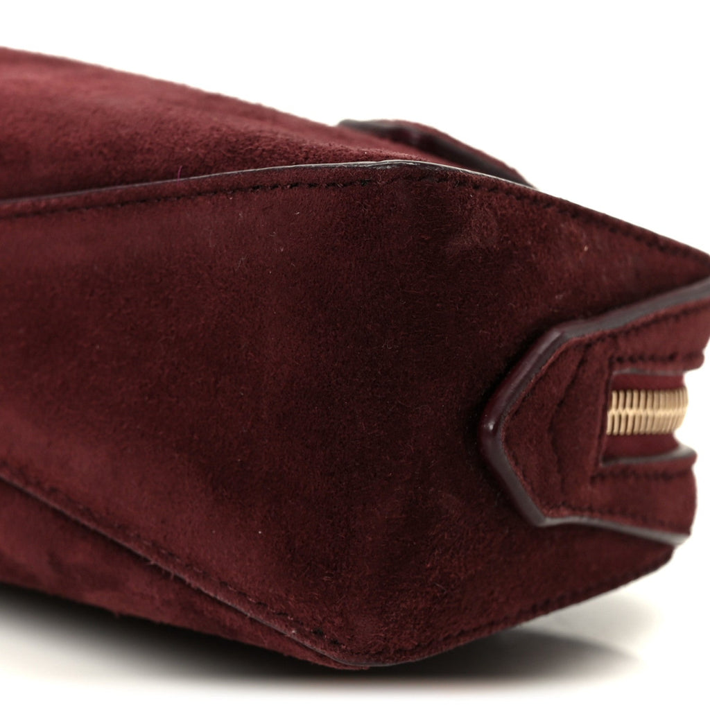 Suede Goatskin Le Teckel Clutch Rouge Grenat