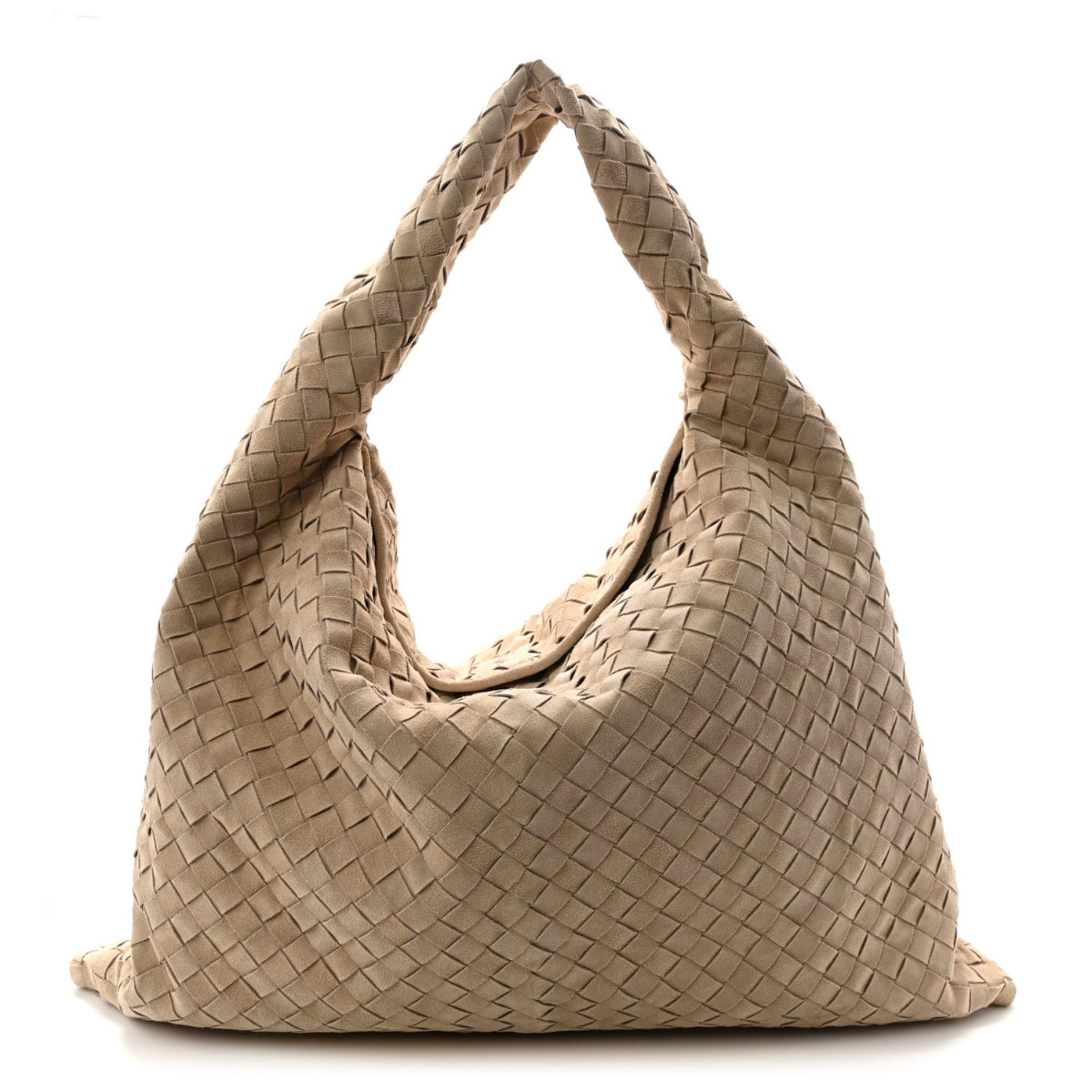 Suede Intrecciato Large Hop Mastice