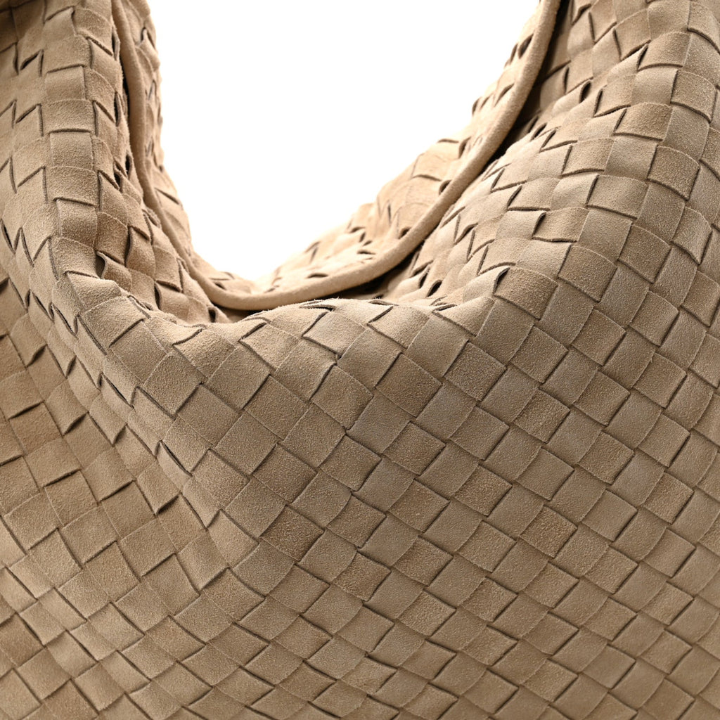 Suede Intrecciato Large Hop Mastice