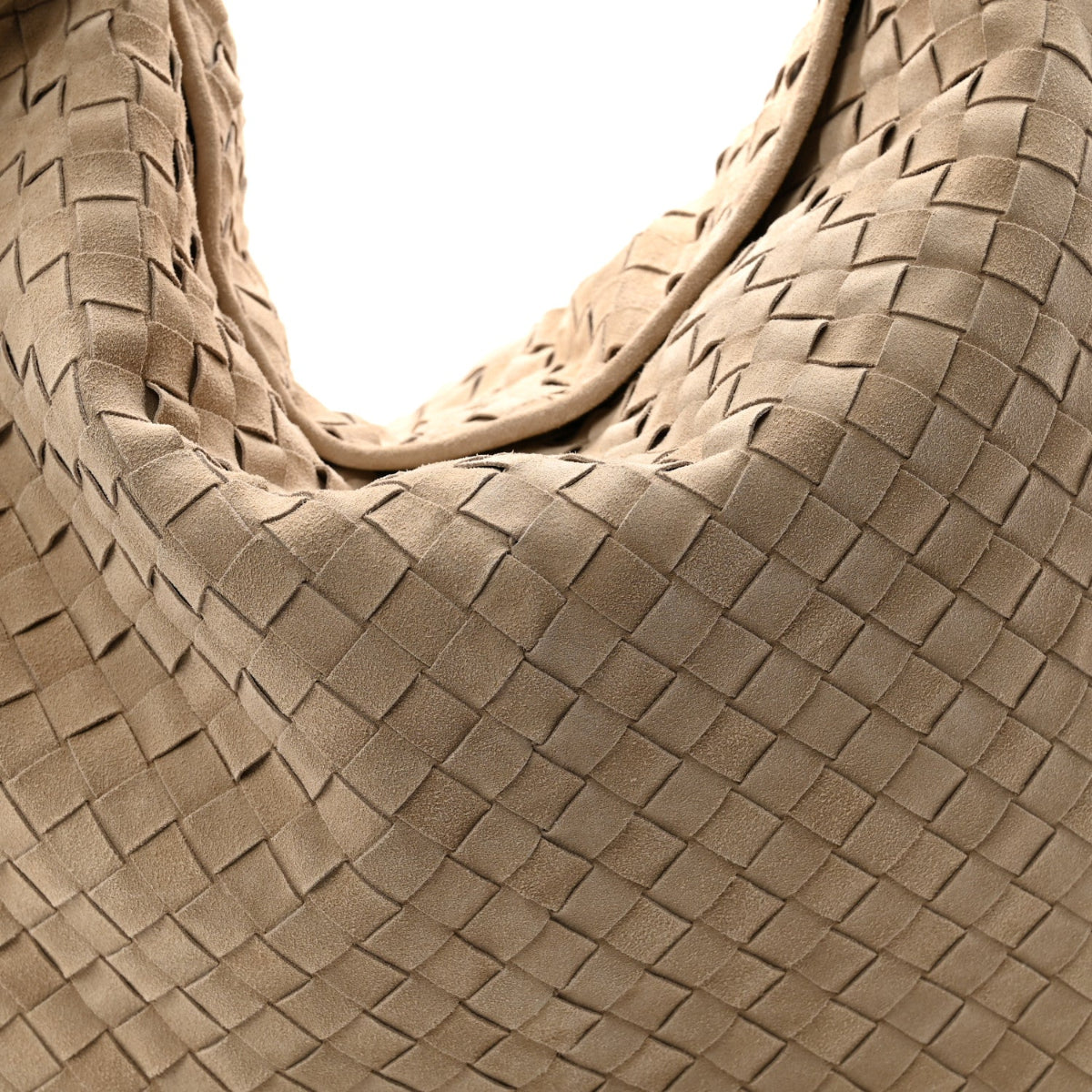 Suede Intrecciato Large Hop Mastice