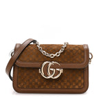 Suede Micro GG Small Go Shoulder Bag Brown