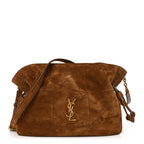 Suede Monogram Medium Jamie Shoulder Pouch Bag Caramel Cognac