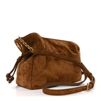Suede Monogram Medium Jamie Shoulder Pouch Bag Caramel Cognac