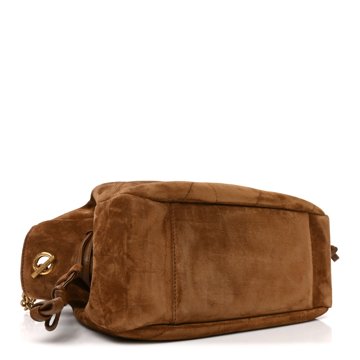Suede Monogram Medium Jamie Shoulder Pouch Bag Caramel Cognac