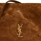 Suede Monogram Medium Jamie Shoulder Pouch Bag Caramel Cognac