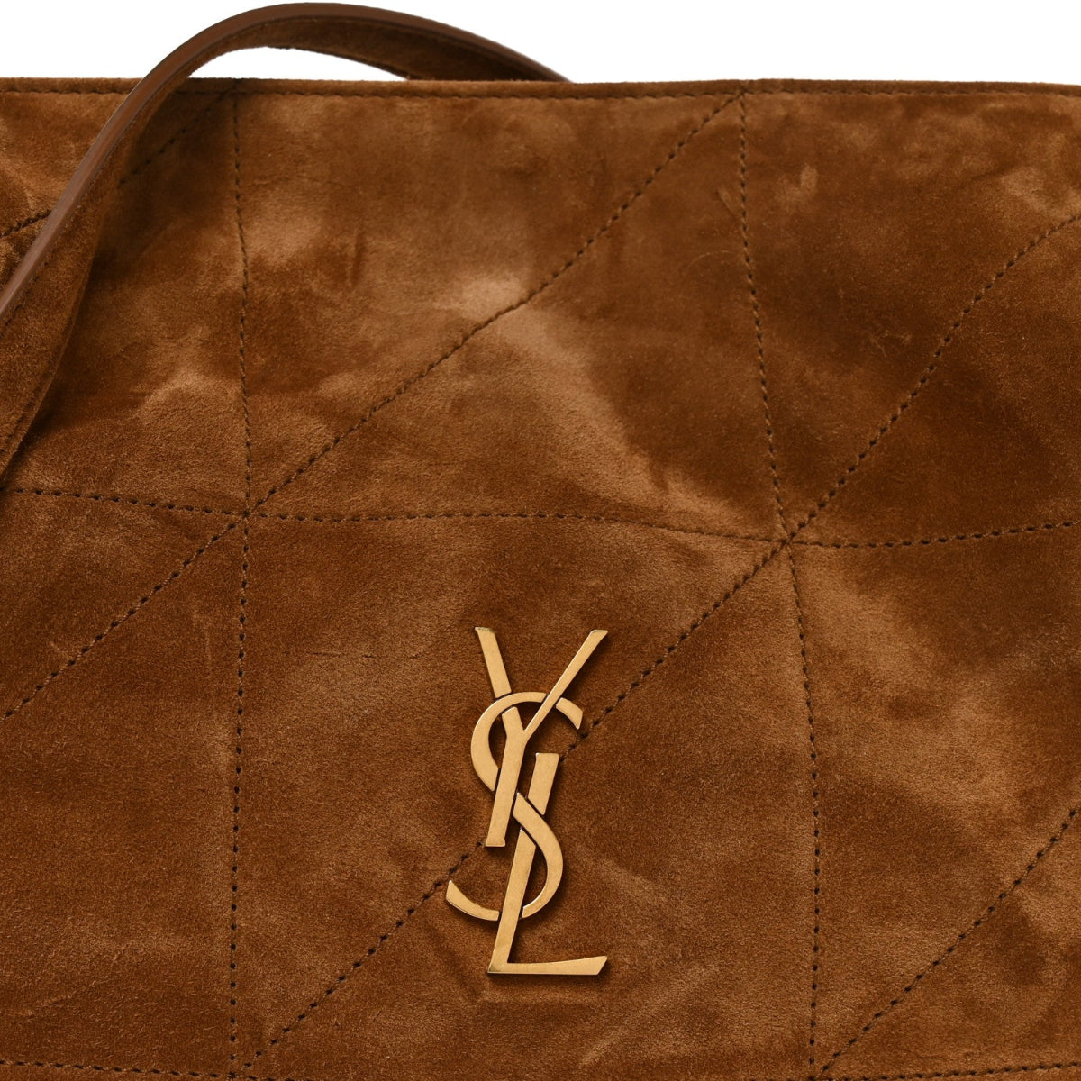 Suede Monogram Medium Jamie Shoulder Pouch Bag Caramel Cognac