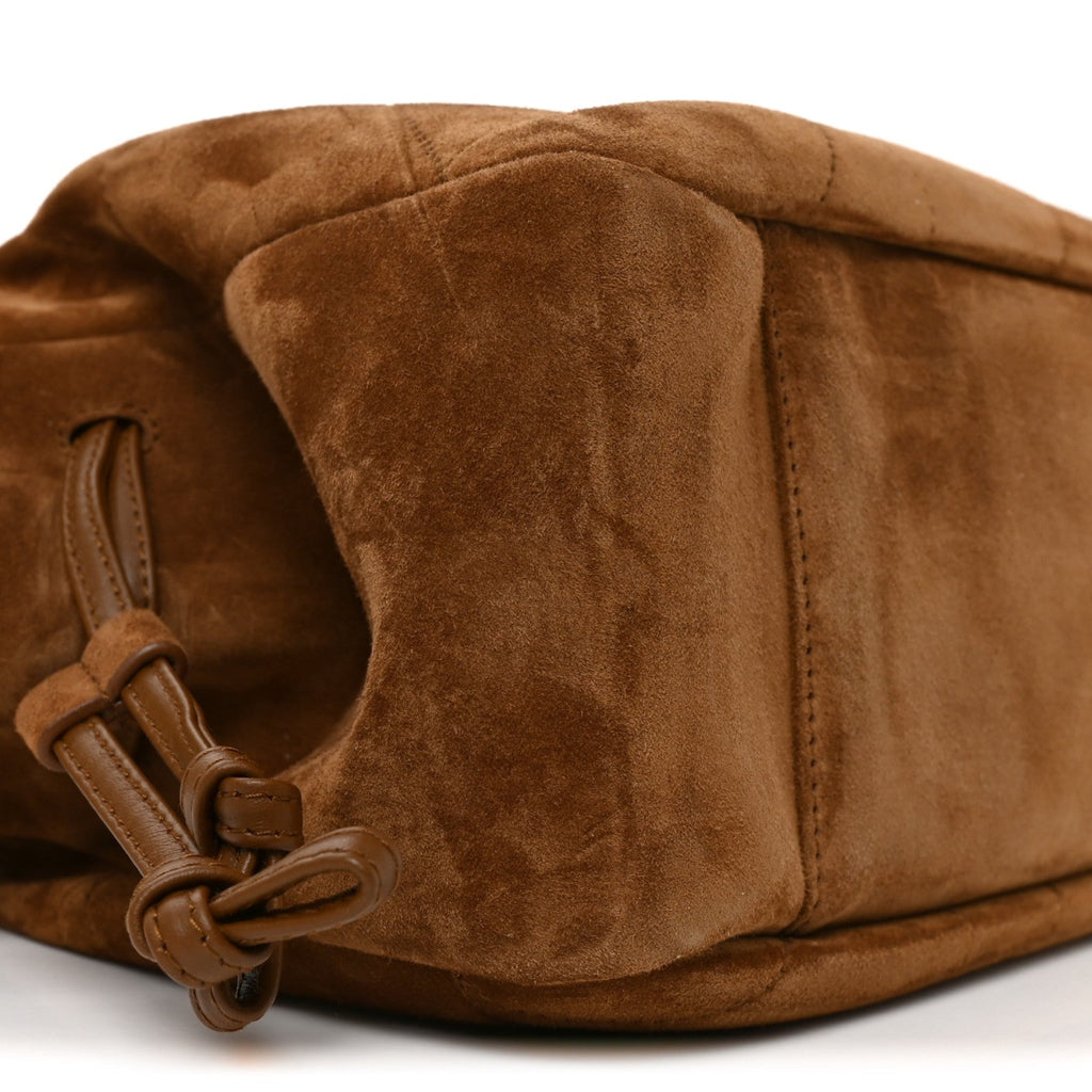Suede Monogram Medium Jamie Shoulder Pouch Bag Caramel Cognac