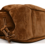 Suede Monogram Medium Jamie Shoulder Pouch Bag Caramel Cognac