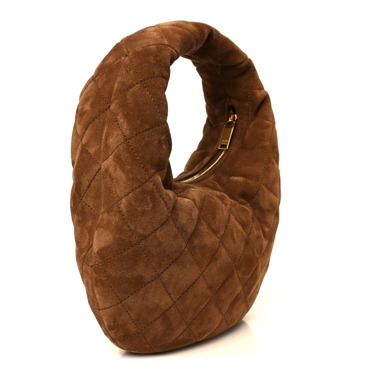 Suede Quilted Icarino Bag Cognac