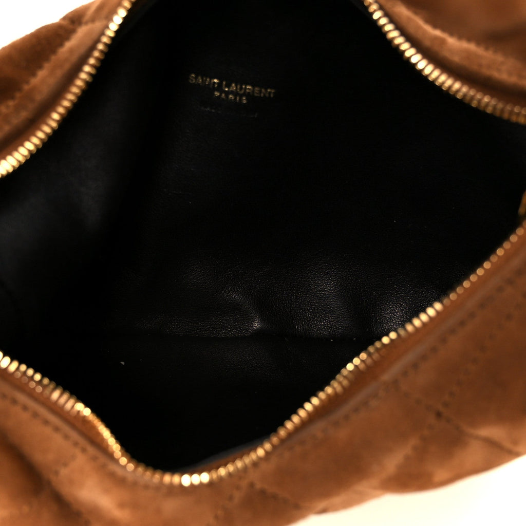 Suede Quilted Icarino Bag Cognac