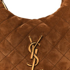 Suede Quilted Icarino Bag Cognac
