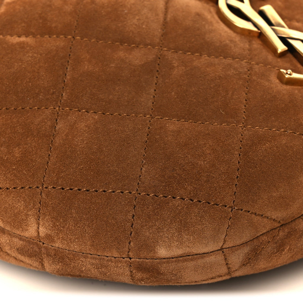 Suede Quilted Icarino Bag Cognac
