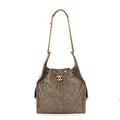 Suede Quilted Medium Chanel 25 Handbag Dark Grey