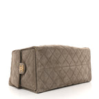Suede Quilted Medium Chanel 25 Handbag Dark Grey