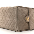 Suede Quilted Medium Chanel 25 Handbag Dark Grey