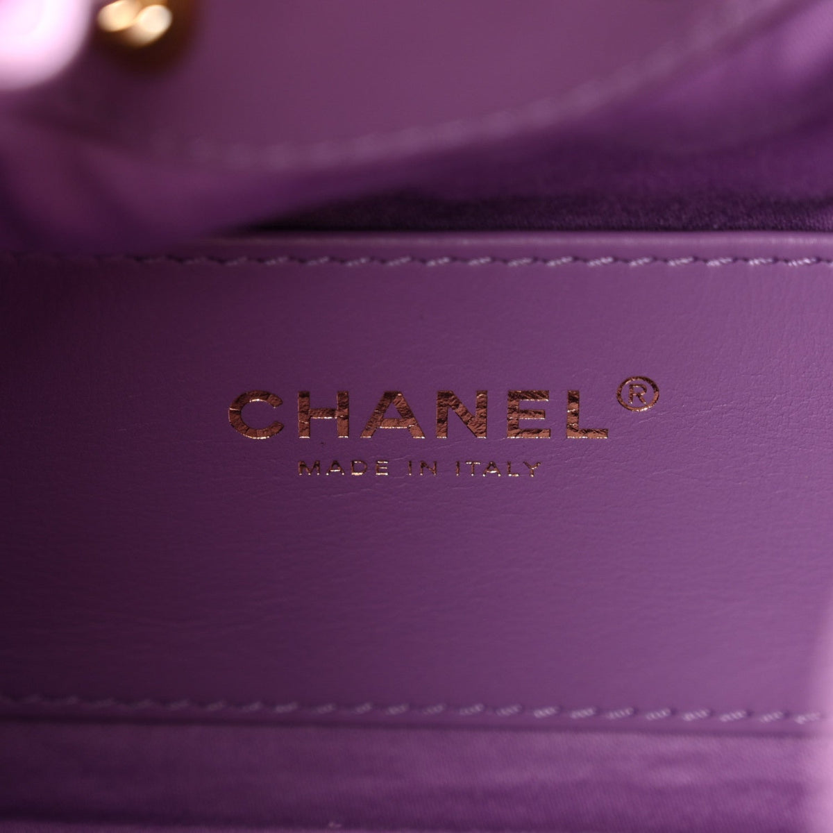 Suede Quilted Mini Chanel 25 Handbag Purple
