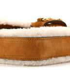 Suede Shearling Horsebit Mini 1955 Shoulder Bag Honey Beige Milk