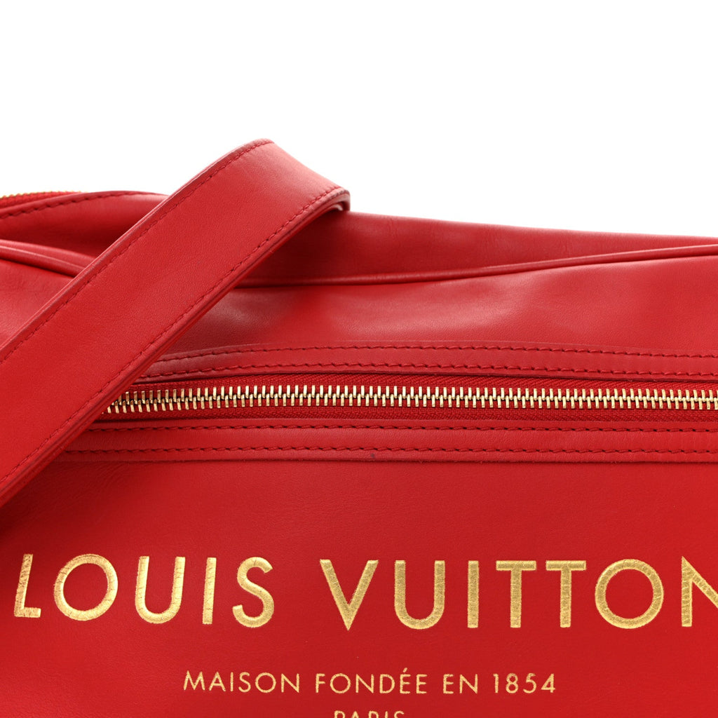 Supple Calfskin Paname Take Off Flight Overseas Bag Red