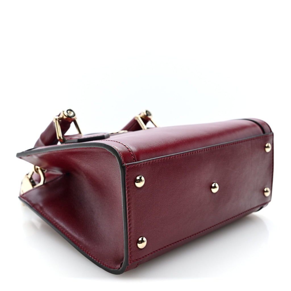 Sweetbread Calfskin Mini Diana Tote Bag Rosso Ancora