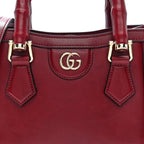 Sweetbread Calfskin Mini Diana Tote Bag Rosso Ancora