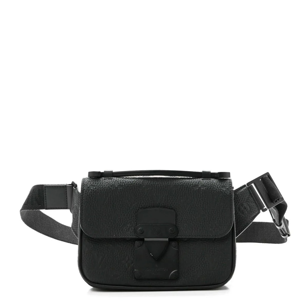 Taurillon Monogram S Lock Sling Bag Black
