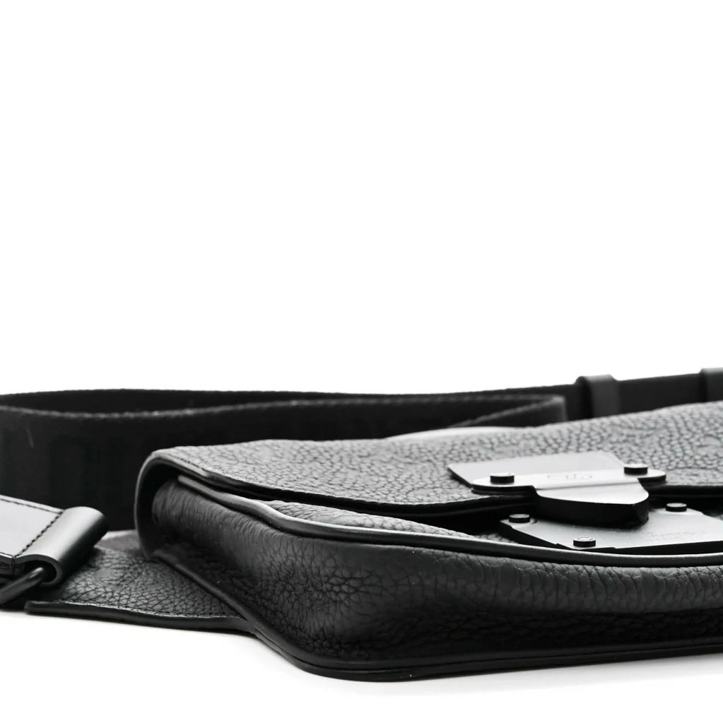 Taurillon Monogram S Lock Sling Bag Black