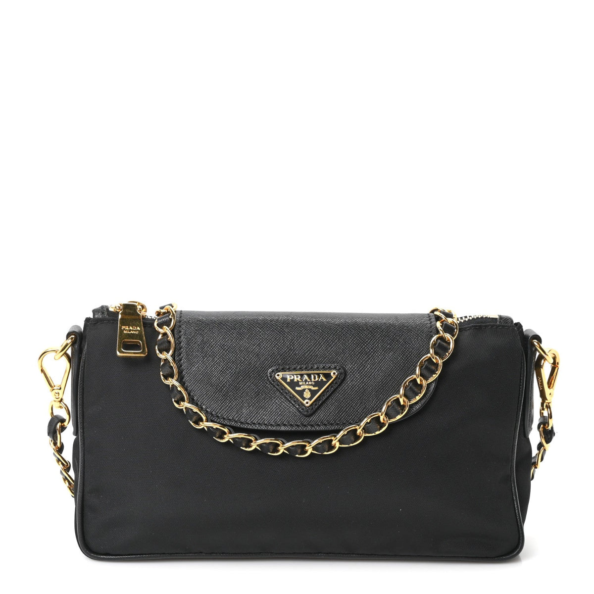Tessuto Nylon Saffiano Crossbody Bag Black