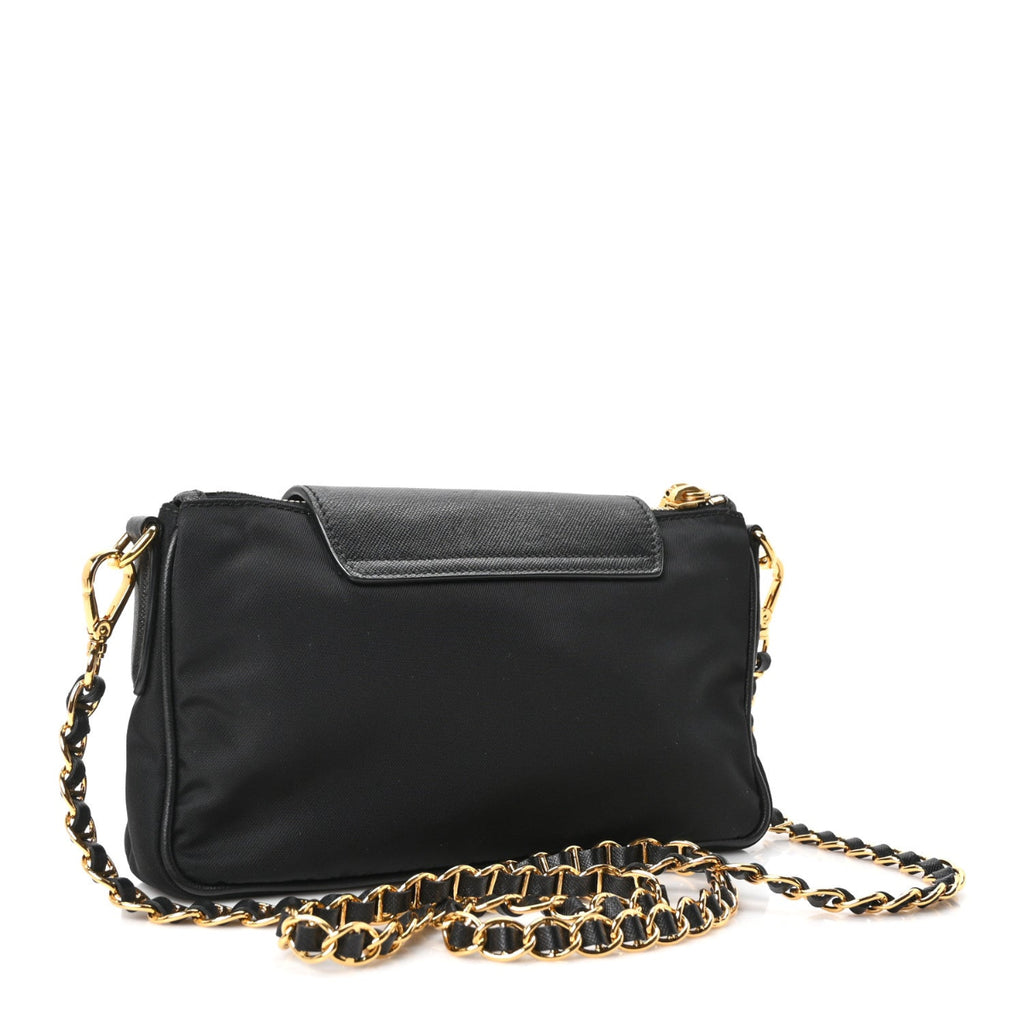 Tessuto Nylon Saffiano Crossbody Bag Black