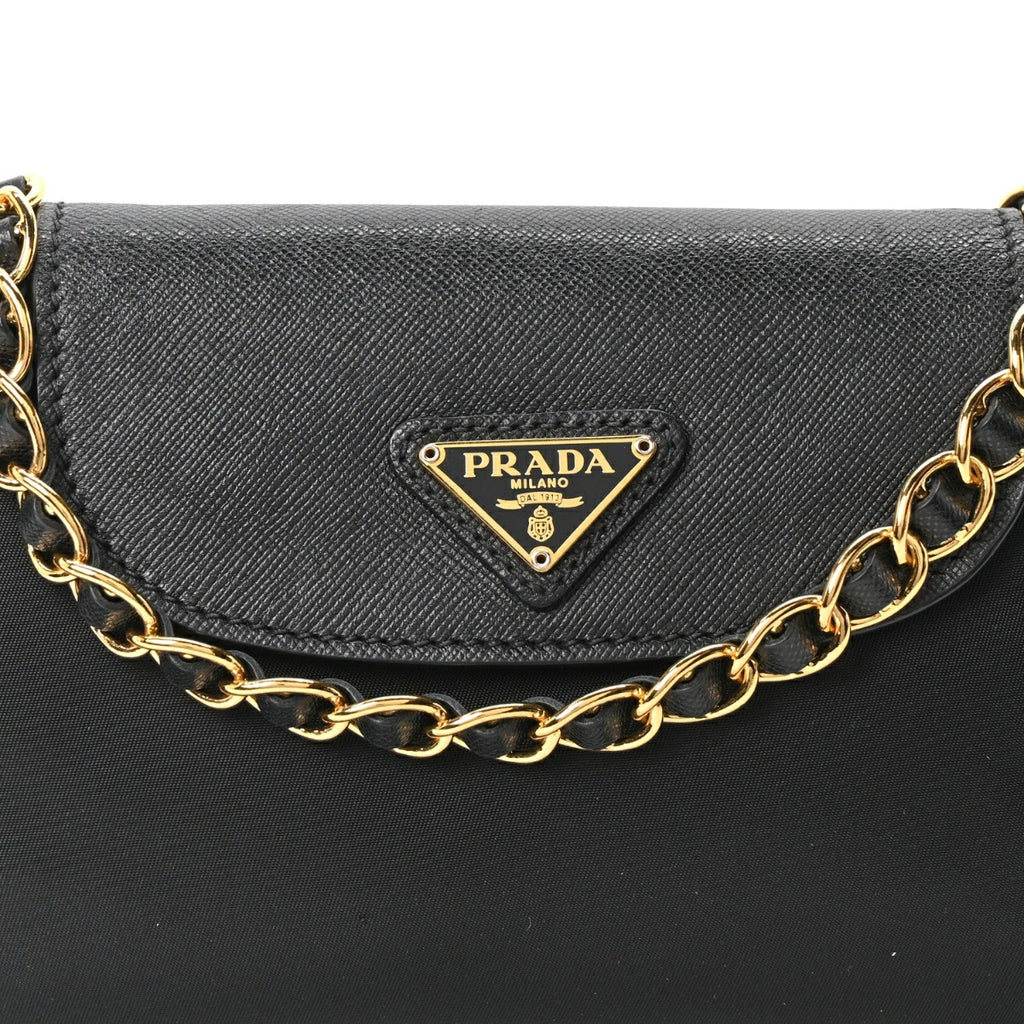 Tessuto Nylon Saffiano Crossbody Bag Black