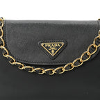 Tessuto Nylon Saffiano Crossbody Bag Black
