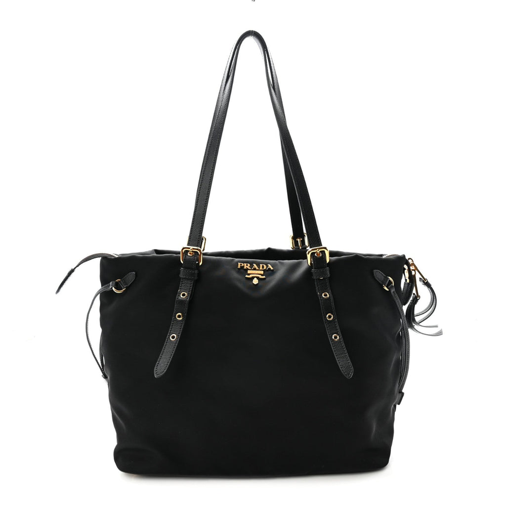 Tessuto Nylon Saffiano Tote Black