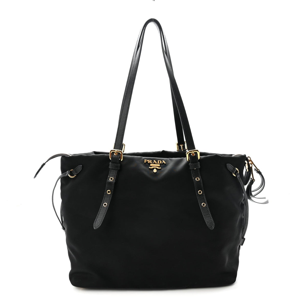 Tessuto Nylon Saffiano Tote Black
