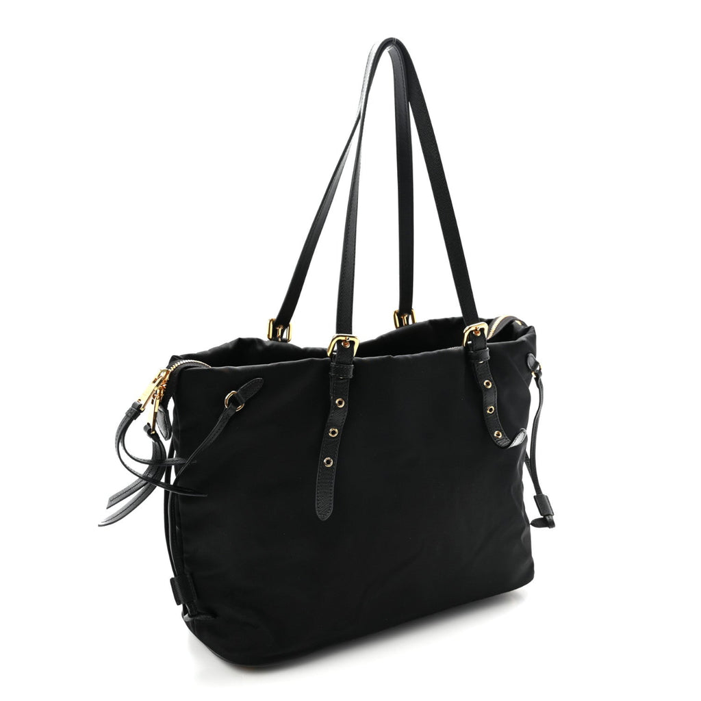 Tessuto Nylon Saffiano Tote Black