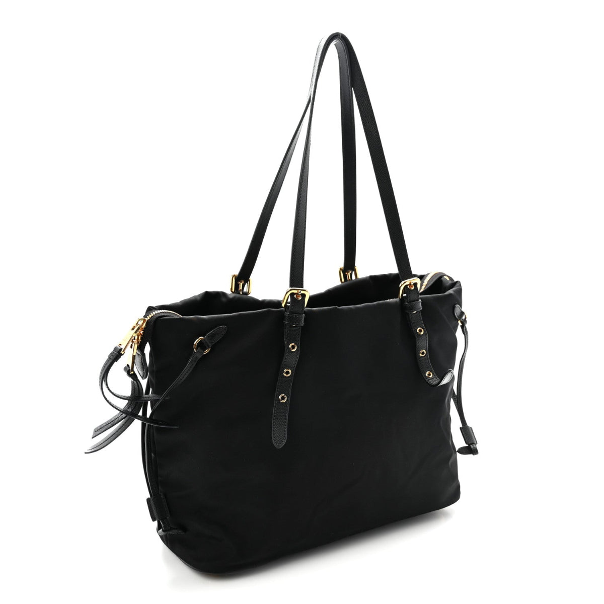 Tessuto Nylon Saffiano Tote Black