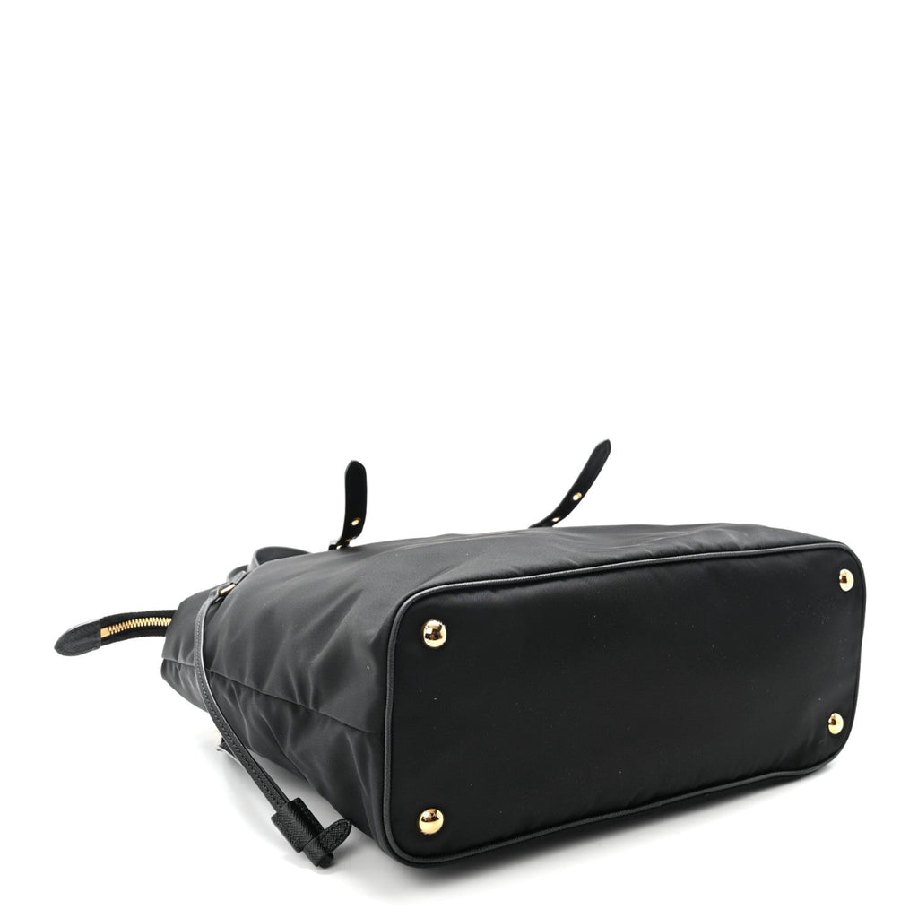 Tessuto Nylon Saffiano Tote Black
