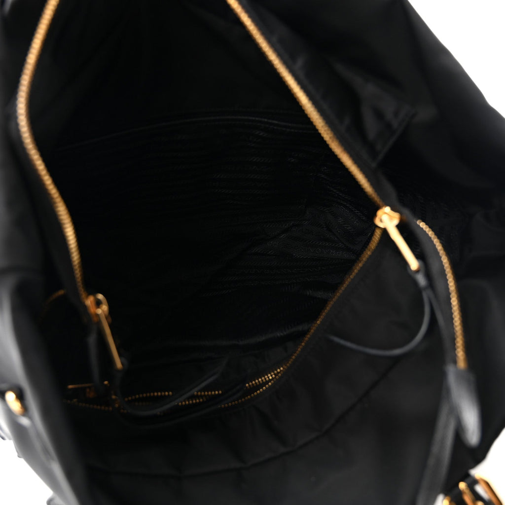Tessuto Nylon Saffiano Tote Black