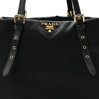 Tessuto Nylon Saffiano Tote Black
