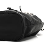 Tessuto Saffiano Ricamo Sequin Crystal Embellished Mini Re-Edition 1978 Bucket Bag Black