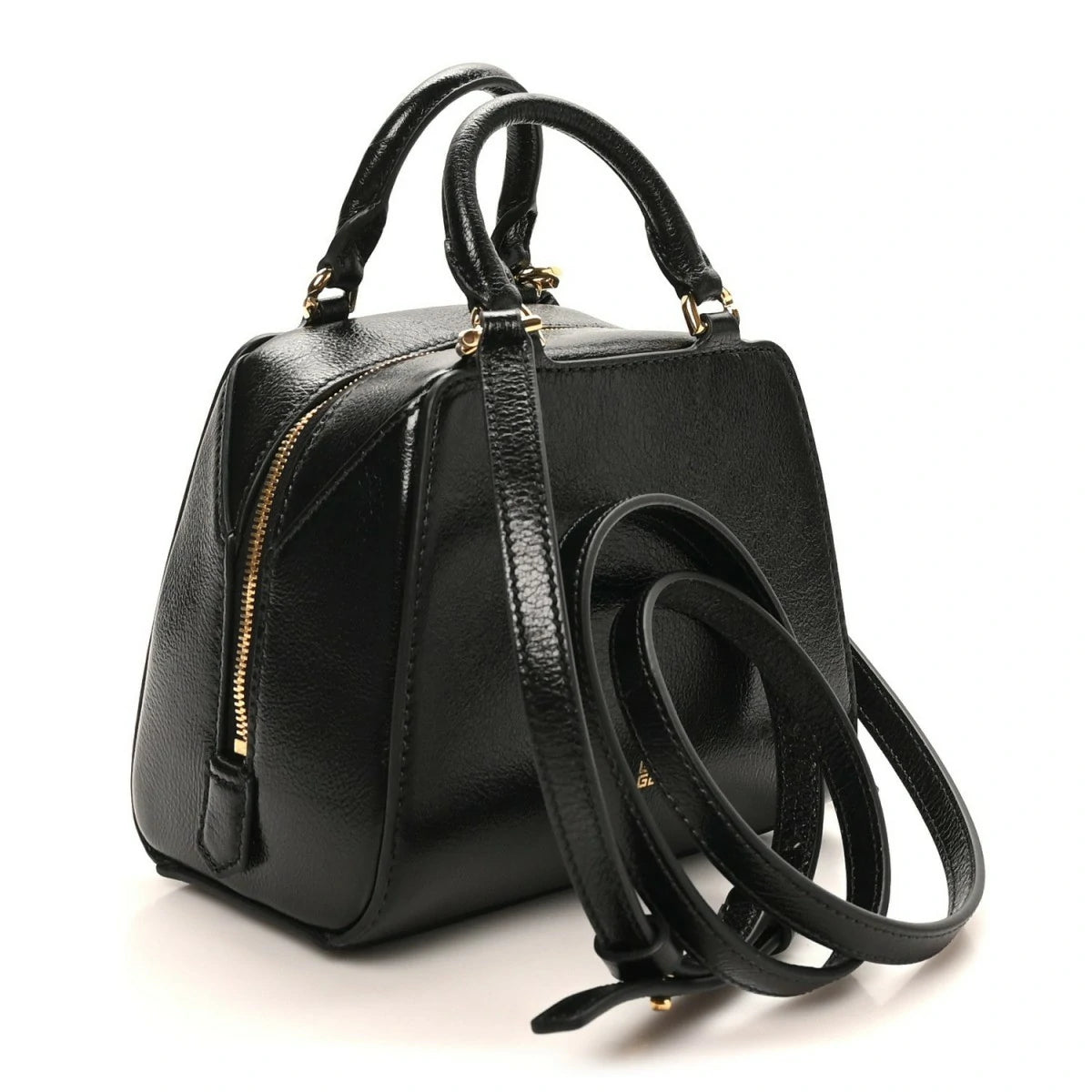 Tumbled Buffalo Nano Antigona Cube Bag Black