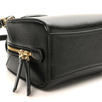 Tumbled Buffalo Nano Antigona Cube Bag Black