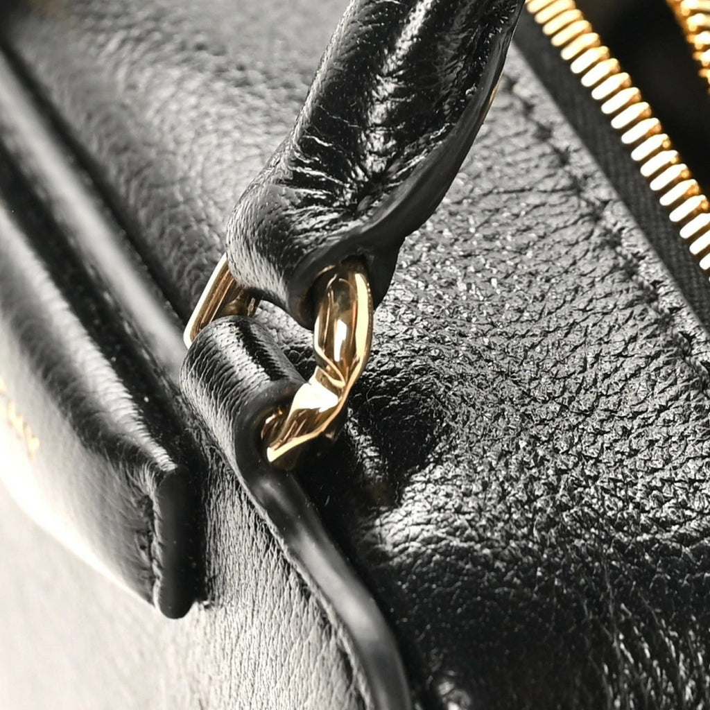 Tumbled Buffalo Nano Antigona Cube Bag Black