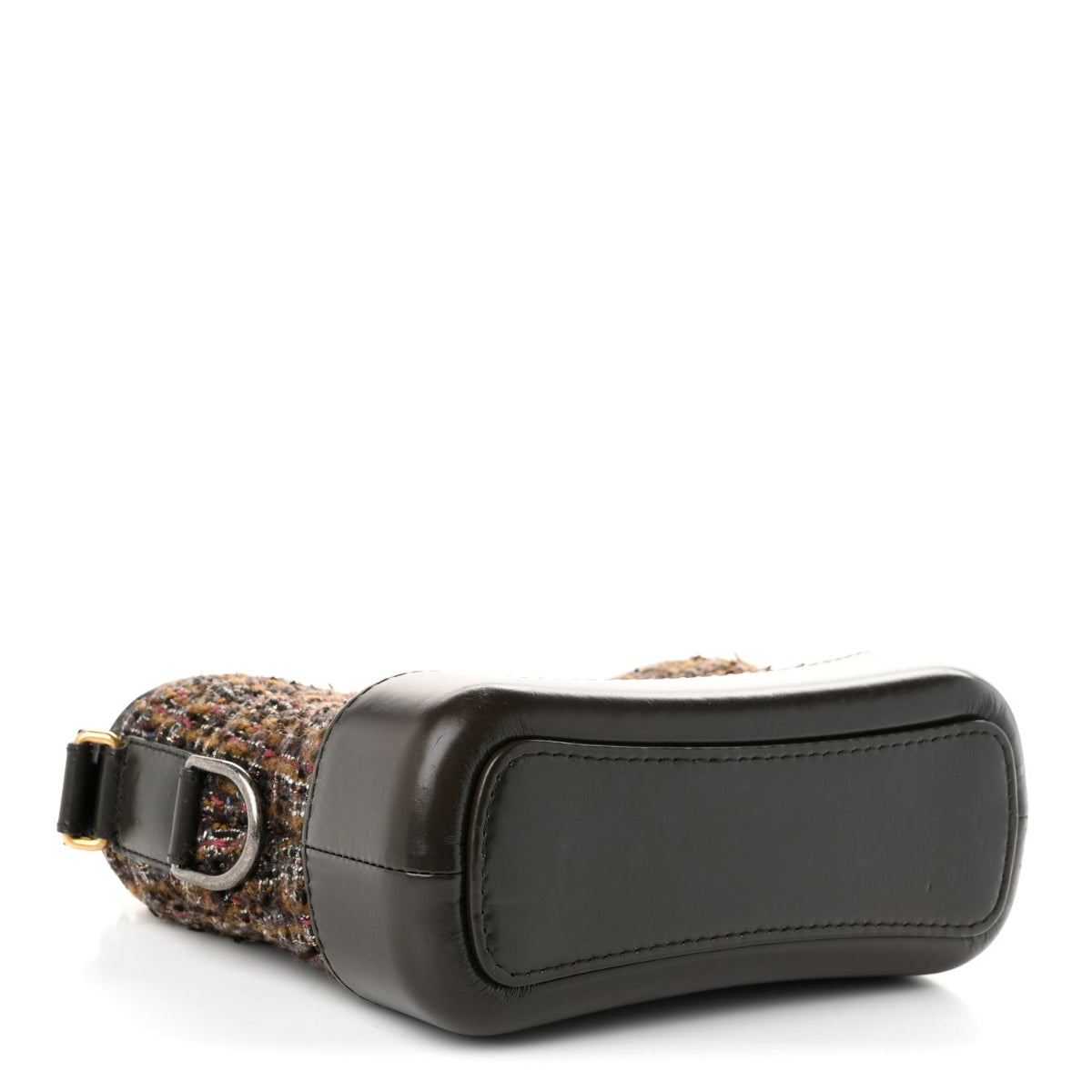 Tweed Calfskin Quilted Small Gabrielle Hobo Brown