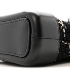 Tweed Calfskin Small Gabrielle Hobo Black White