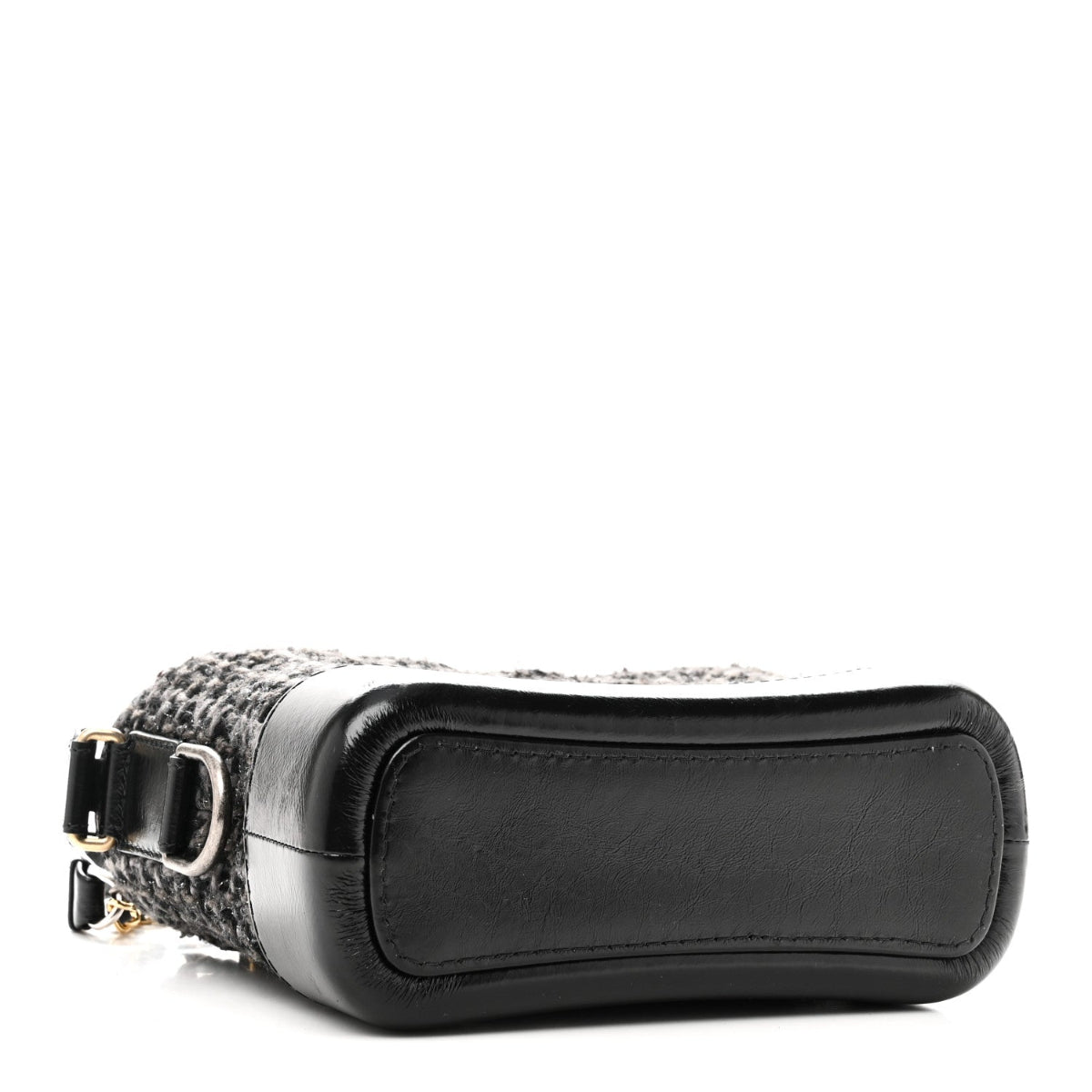 Tweed Calfskin Small Gabrielle Hobo Black