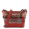 Tweed Calfskin Small Gabrielle Hobo Red