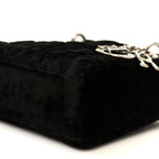 Velvet Crystal Mini Lady Dior Black
